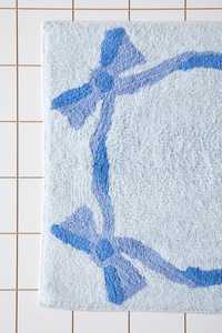 Lace Bow Floral Pattern Modern Luxury Rectangle Cotton Bath Mat with TPR Backing <b>Machine</b> Made & Eco-Friendly - Product Image 4