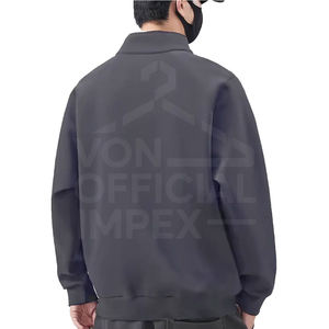 Top Tendance Qualité Classique Hommes Demi Zip Sweats Basics Coton Mélangé À Manches Longues Heavy Duty Demi Zip Sweats - Product Image 3