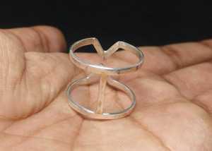 Meilleur fait à la main 925 Sterling Silver V Rings Double Band Jewelry Chevron Rings Minimalist Jewelry Gift For her silver Jewelry - Product Image 6