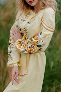 Robe ukrainienne tendance hippie à manches longues bouffantes, en tissu tissé écologique, lavable, personnalisable, de créateur - Product Image 2