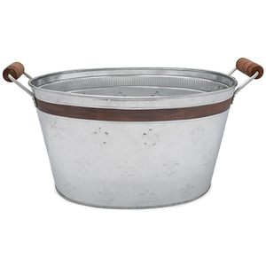 Enfriador de bañera de bebida galvanizado Cubo de hielo de metal de acero inoxidable para fiesta Hosting Fabricación Cubo de bebida - Product Image 1