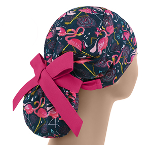 Breathable Ponytail Womens Scrub <b>Hats</b> Custom Logo Print Hospital Nurse Doctor Caps <b>Satin</b> <b>Lined</b> Ponytail Nurse Scrub Caps - Product Image 3