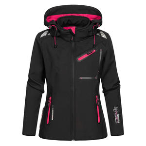 Chaqueta Softshell clásica moderna con cremallera para mujer, Chaqueta resistente al agua pesada transpirable a prueba de viento con logotipo personalizado - Product Image 5