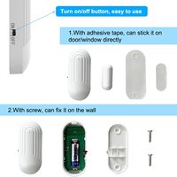 Daytech Détecteur d'alarme de porte sans fil Système d'alarme d'intrusion de fenêtre et de porte Sonnette d'alerte stroboscopique à émission de lumière