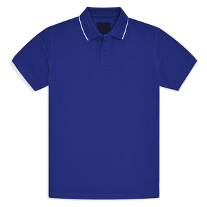 100% coton de haute qualité écologique hommes décontracté solide motif pour Polo E bleu uni teint avant Design solide Pique Style - Product Image 1