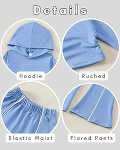 ชุดเสื้อผ้าเด็กผู้หญิงสำหรับฤดูหนาว เสื้อฮู้ดดี้ ชุดลำลอง เสื้อสเวตเชิ้ตแบบรูด กระโปรงทรงบาน ชุดเซ็ตเสื้อผ้าเด็กผู้หญิงสำหรับฤดูใบไม้ร่วง - Product Image 3