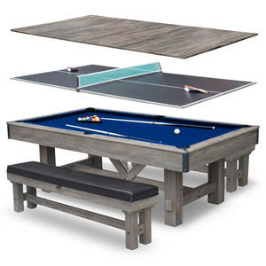 Table de billard multi-jeux Xikuno personnalisable – Table combinée billard, repas et divertissement - Product Image 5