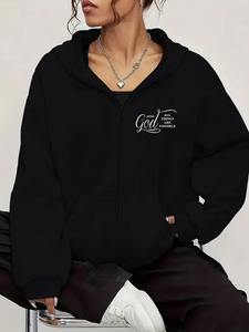 Women's Casual Hoodies <b>Long</b> Sleeve Sweatshirts Hooded Pullover <b>Top</b> with Pockets - Product Image 2