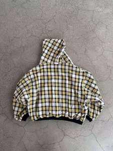 Sweat-shirt à capuche réversible en flanelle à rayures et à épaules tombantes, coupe classique, à carreaux rétro, personnalisé, pour homme, automne - Product Image 4