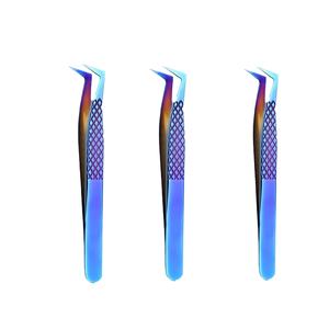 Pinzas Profesionales de Acero Inoxidable para Extensión de Pestañas con Puntas Anguladas de Precisión y Agarre Antideslizante para Uso Profesional en Salón - Product Image 1