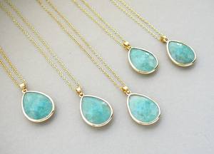 Collier pendentif en argent sterling doré vintage fait à la main avec aventurine, long collier en pierre précieuse verte, élégant collier à pendentif, cadeau - Product Image 4