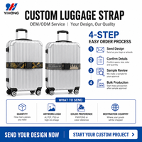 Sangle de bagage en sangle élastique rayée avec logo personnalisé, robuste, réglable, avec boucle à dégagement rapide, antidérapante