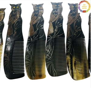 Vietnam rustique corne peigne fait à la main naturel buffle poli artisanat accessoire décoratif Eco Souvenir cadeau Unique - Product Image 2