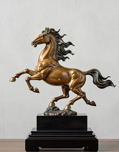 현대 북유럽 청동 금속 주조 크리스마스 가정 장식을위한 맞춤형 실물 크기의 페가수스 입상 새겨진 동물 조각 - Product Image 2