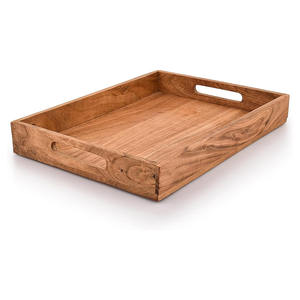 Ensemble de plateaux carrés en bois d'acacia en gros meilleur prix plateaux en bois naturel pour les repas et les boissons - Product Image 5