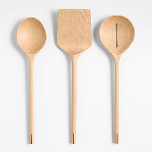 Ensemble d'ustensiles de cuisine en bois de hêtre de qualité supérieure, durable, léger, résistant à la chaleur, antiadhésif, idéal pour la cuisine, le mélange et le service - Product Image 1
