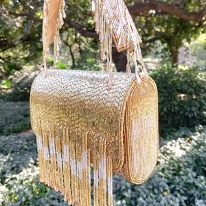 Bolso de mano hecho a mano con diseño de piedra, bolso de mano con cuentas de resina para mujeres y niñas, ropa de boda y FIESTA DE LA India - Product Image 2