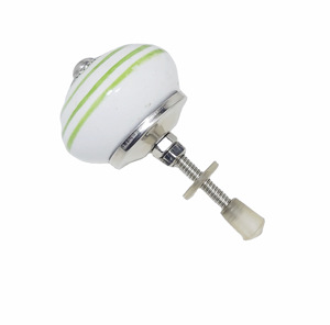 Industrial Style White Ceramic Knobs Green Strips Drawer Cabinet Handle Pulls for <b>Wardrobe</b> Kitchen Dresser Bedroom Living Room - Product Image 3