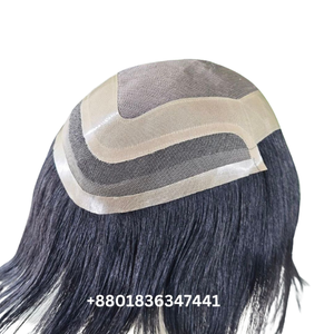 Mono Front Lace Toupee 100% Cheveux Humains Système de Remplacement de Cheveux Durable Non Chirurgical pour Hommes Mono Perruque - Product Image 1