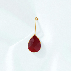 Poire Forme Rubis Gemme Facettes 8x12 MM Charme DIY Pendentif-925 Argent Dangle Charm-Bijoux En Gros - Product Image 1