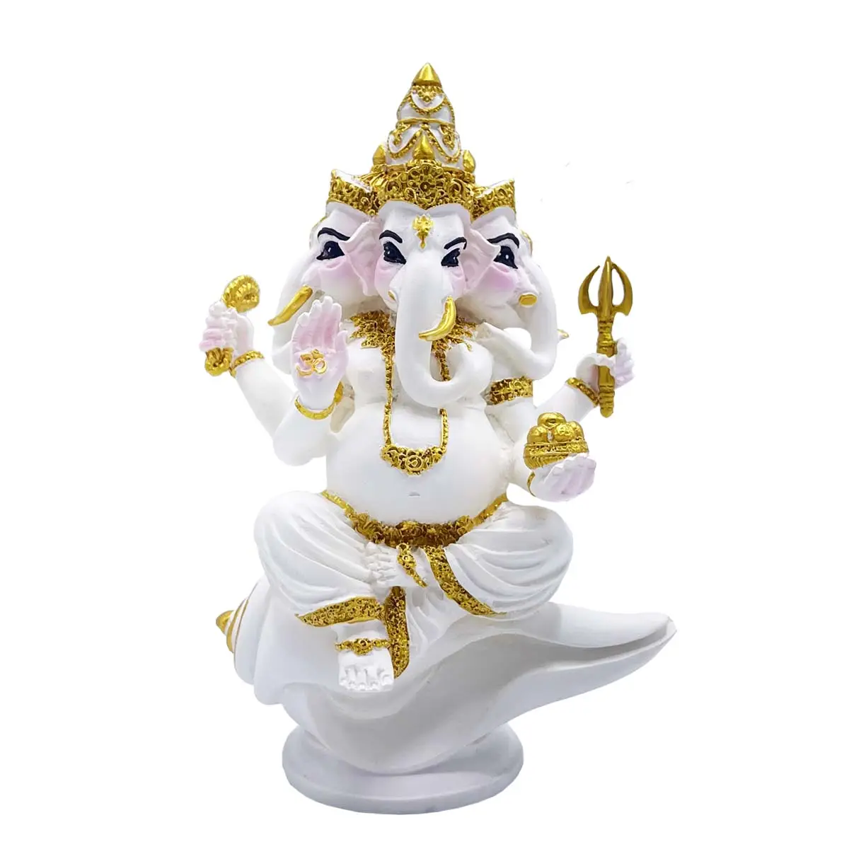 Artigianato in resina statua di Ganesh stile indù per regali di Diwali decorazioni per la casa statua di idolo di Lord Ganesha figurina di Ganesh bianca