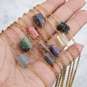 925 <b>Silver</b> Rough Drilled Epidote Gemstone Necklace <b>Chain</b> - Handmade Birthstone Charm Necklace - Wholesale Jewelry - Product Image 3