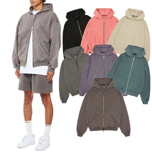 High Quality Wholesale Custom Logo 400gsm Cotton Blend Unisex Oversized <b>Drop</b> Shoulder <b>Acid</b> Washed Men's Hoodies & Sweatshirts - Product Image 3