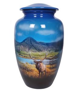 โกศเผาศพอลูมิเนียมคลาสสิกสำหรับผู้ใหญ่พร้อมการตกแต่งในร่มที่มีสีสันสวยงามใช้เก็บขี้เถ้าศพ - Product Image 3