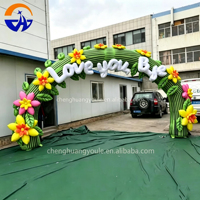 Arche gonflable personnalisée Chenghuang 2026, arche d'entrée gonflable verte avec lettres pour la décoration de mariage et de fête