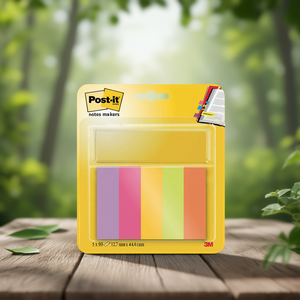 670 Sticky <b>Bookmarks</b> 5 Pads of 50 Sheets Each Assorted Post-It Notes 1.27x4.44cm - Product Image 3