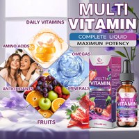 DUOZI Gouttes buvables multivitaminées avec acides oméga-3, vitamines, minéraux et antioxydants pour la nutrition quotidienne des adultes