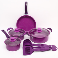 Batterie de cuisine antiadhésive 13 pièces noire en fonte, casseroles et poêles, ensemble de cuisson très vendu