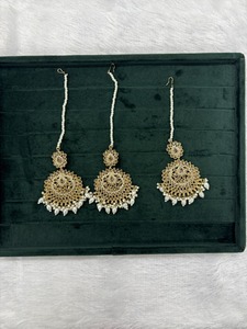 Ensemble de collier Kundan Vintage bijoux indiens ensemble de mariage en perles de mariée à la mode avec perle motif cloche boucles d'oreilles mode en gros - Product Image 2