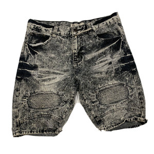 กางเกงขาสั้นผู้ชายขายดี สไตล์สตรีท ล้างสีแบบแอซิด ผ้าฝ้าย 100% เอวยางยืด ลายเรียบ ราคาถูก - Product Image 1