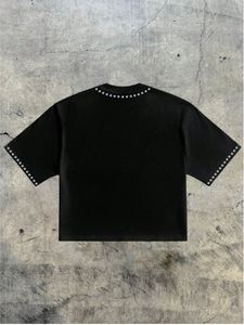 เสื้อยืดคุณภาพสูงสั่งทำเสื้อยืดโอเวอร์ไซส์สำหรับผู้ชายเสื้อยืดครอปแบบสตรีทผ้าคอตตอน100% พลอยเทียม DTG Acid WASH - Product Image 2