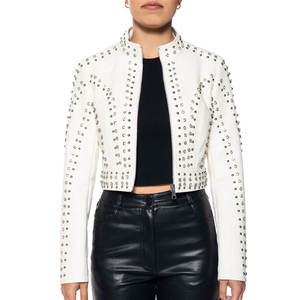 แจ็กเก็ตหนังแขนยาวสำหรับผู้หญิงแจ็กเก็ตหนังสำหรับฤดูหนาวสีตามสั่งดูมีสไตล์ - Product Image 5