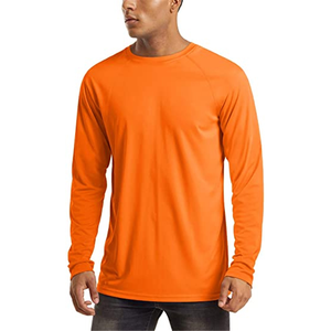 Camiseta deportiva de manga larga para hombre, cómoda, OEM, con logotipo personalizado, de nailon y spandex, lisa. - Product Image 2