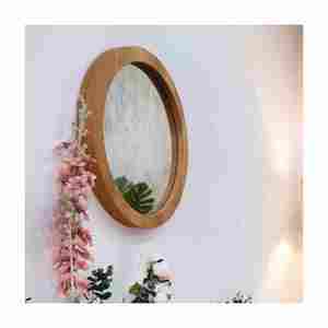 Espejo personalizado de alta calidad, decoración del hogar, marco de madera redondo moderno, calidad de exportación para uso en pared, alta demanda - Product Image 1