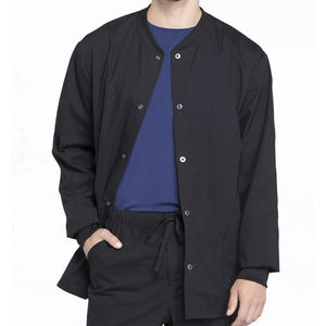 Veste de gommage solide d'échauffement à bouton OEM pour hommes, vêtements de travail médicaux, uniforme d'infirmière et d'hôpital - Product Image 5