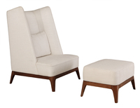 Chaise longue contemporaine moderne en tissu Elisee avec pieds coniques - Design à dossier haut pour salon et mobilier d'hôtel