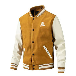 Blouson de baseball pour homme de haute qualité, broderie chenille, manches en coton, couleur personnalisée, coupe-vent, respirant, style urbain, en polaire - Product Image 1