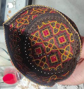 Gorro Tradicional Afgano Pashtún para Hombre, Estilo Vintage, Hecho a Mano, con Encaje Bordado, Tocado Étnico Islámico - Product Image 3