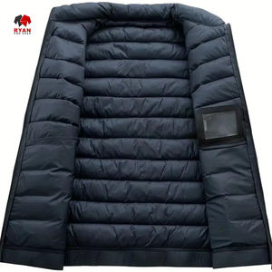 Fabricant de vêtements OEM sur mesure, vestes matelassées en duvet imperméables pour hommes, taille plus, avec logo personnalisé - Product Image 3