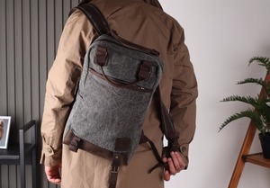 Leather Canvas Luxury Retro Vintage Lightweight Large Capacity Unisex Travel School <b>Laptop</b> <b>Backpack</b> LCBP-0095 - Product Image 5