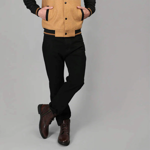 Veste d'université vierge pour hommes en laine avec manches en cuir de l'équipe de baseball Letterman personnalisée en vente en gros - Product Image 5