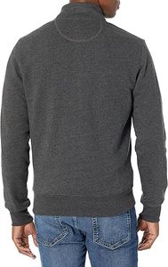 Hombres al por mayor sudadera de entrenamiento Mock Neck Fleece moda Casual sólido Zip Up sudadera personalizada - Product Image 2