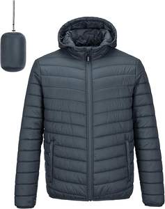 Veste d'hiver légère compressible pour hommes Veste d'hiver matelassée à capuche Veste d'hiver matelassée à capuche isolée pour hommes - Product Image 2