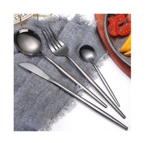 Bajo MOQ Cantidad a granel Juego de cubiertos de madera hechos a mano Madera maciza Pulido Acabado Acero espejado con juego de cubiertos Venta - Product Image 1