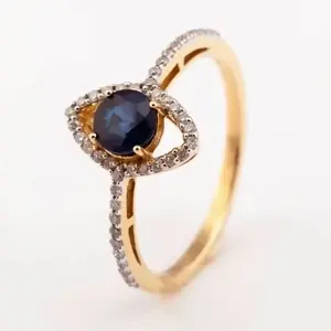 2024 Fashion Jewelry Dainty Rings Sapphire Diamond Ring for Women Engagement Wedding Jewelry set Blue Jewelry Silver 925