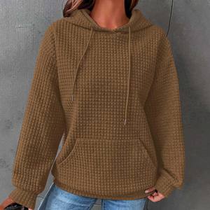 Venta al por mayor de sudaderas con capucha de manga larga para mujer, ropa de moda sólida, sudaderas con capucha de algodón para la venta, Sudadera con capucha de diseño personalizado para mujer - Product Image 1
